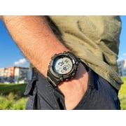 ساعة كاسيو للرجال ذات الوجه الأخضر الرقمي مع حزام راتنج طويل للغاية - Ae1500whx-3av