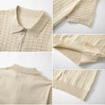 thumbnail image 4 of Fewfanhot Men's Big and Tall Solid Knit P0L0 Shirt, Collared Zipper Short Sleeve Business Casual Pullover Top, S-3XL, 4 of 6
