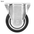 thumbnail image 1 of 4pcs 3 Inch Fixed Metal Top Plate Caster Rubber Wheel for Furniture Trolley, 1 of 10