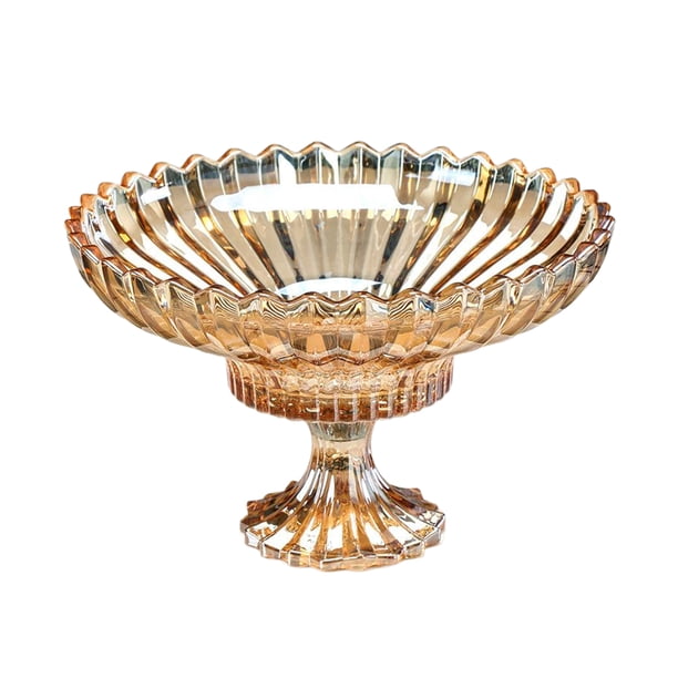 Billuyoard Elegante frutero de cristal ligero y portátil, bandeja para aperitivos, de frutas, bandeja de frutas duradera. Teteras tres
