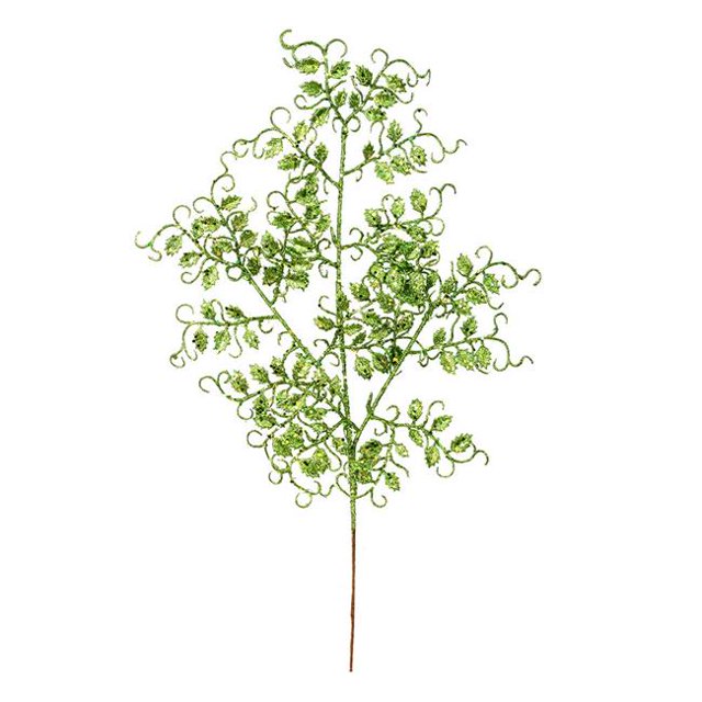Vickerman L186373 22 in. Lime Glitter Mini Ruscus Leaf Spray, 12 per Bag