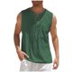 thumbnail image 2 of Camiseta sin mangas con cuello en V para hombre, color liso, moderna, holgada, informal, con cordón y bolsillo, sin mangas, de poliéster, 2 of 6