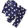 thumbnail image 2 of Swuxness Toddler Long Sleeve Pajama Two Piece Sets, Kids Fall Casual Long Pants Sets, Kids Print Casual Comfortable Loungewear Outfit for Boys and Girls Blue, 5-6 Years, 2 of 4