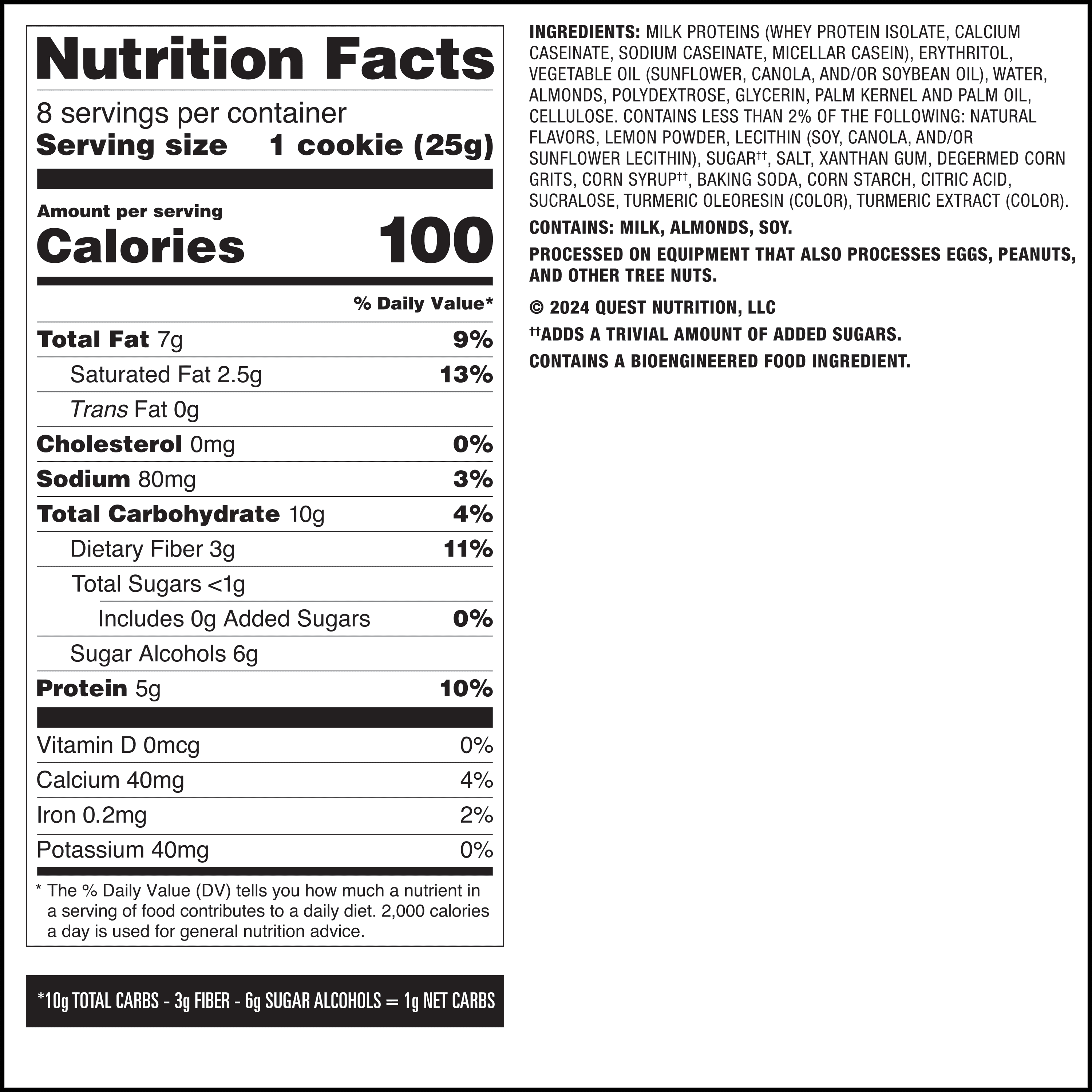 Quest Bake Shop Frosted Cookies, Lemon Cake Flavor, 10g Protein, 8 Count
