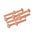 thumbnail image 1 of HUGFEGWE Flat Head Solid Copper Rivets Nuts Copper Flat Head Semi-Tubular Rivets for Household Automobile Industry Brass Tone 6x35mm 10PCS CJB91-25893, 1 of 6