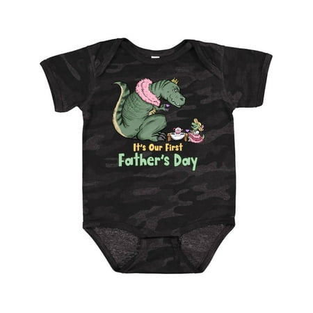 

Inktastic It s Our First Father s Day Tea Rex Party Gift Baby Boy or Baby Girl Bodysuit