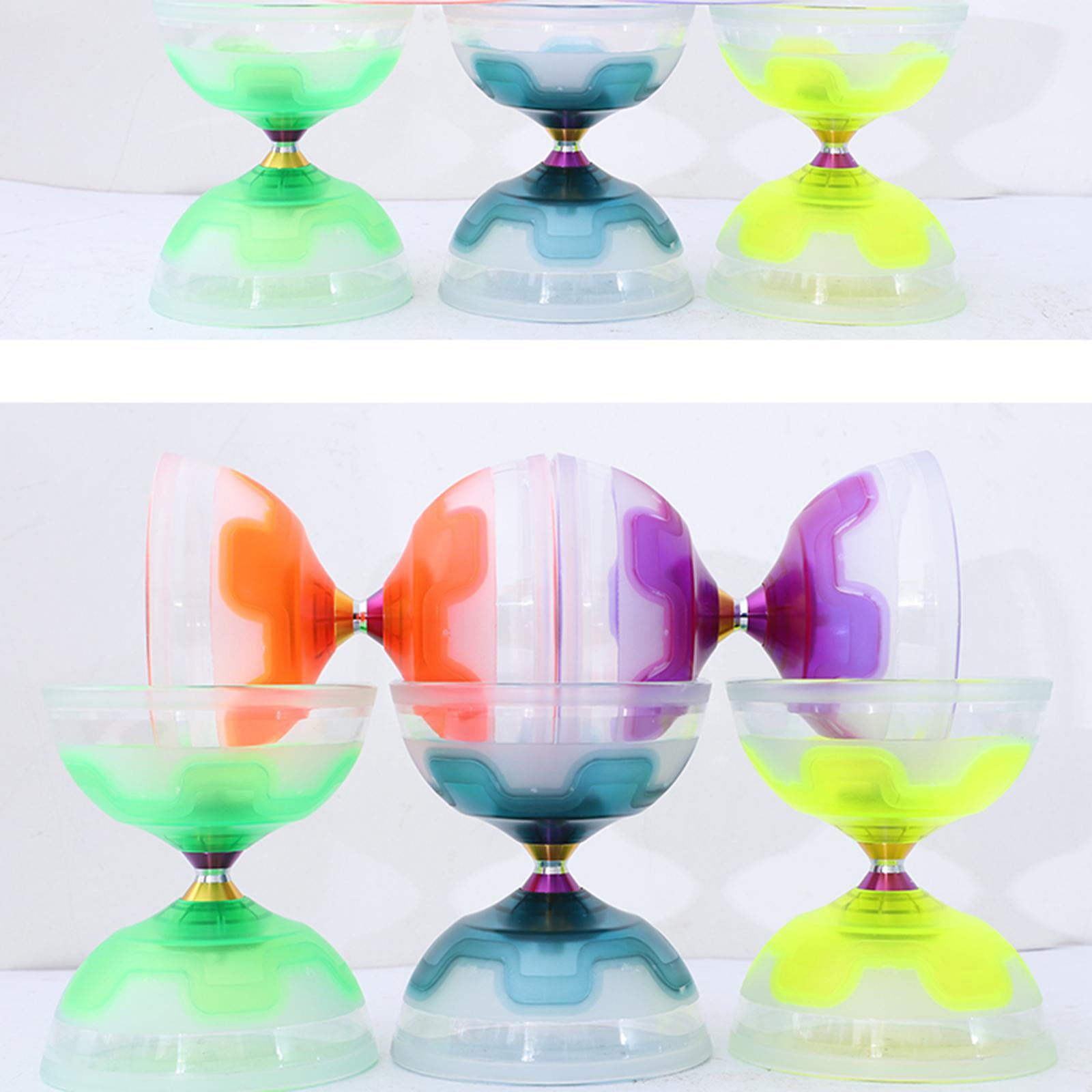 SEIWEI Ensemble de diabolo chinois Yoyo à triple roulement avec corde de rechange de 10 m, perche professionnelle adaptée pour les joueurs débutants et expérimentés, interprètes (bleu