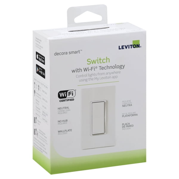 Leviton Decora Smart R01DW15S1RZ Switch, 1Pole, 3Way, 120 V, Light