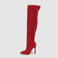thumbnail image 4 of Dakaela Women's Glitter Stiletto Heels Pointed Toe Over the Knee Thigh High Boots Wide Calf Long Boot, 4 of 7