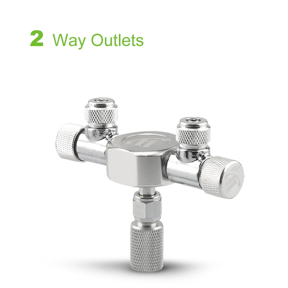 Aquarium Tank CO2 Splitter Regulator Distributor Fine Adjusting Valve for CO2 Regulator with 2