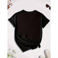 thumbnail image 2 of Family Love Heart Print T-Shirt for Women, Casual Crew Neck, Medium Stretch, Cartoon Pattern, for All Seasons, 2 of 6