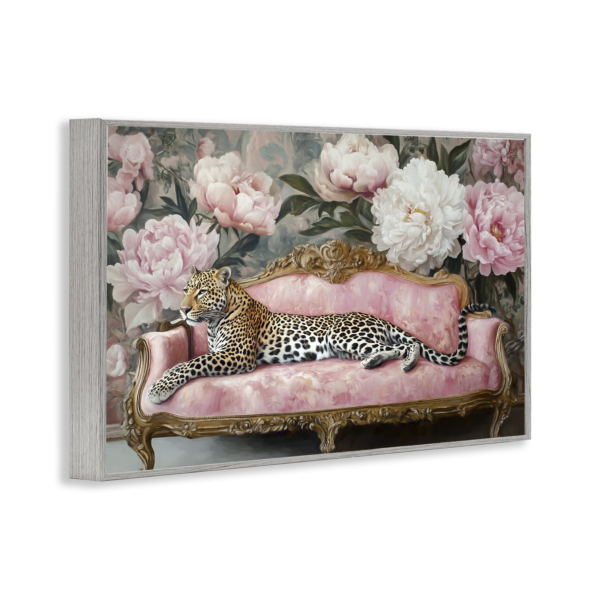 Stupell Industries Where The Leopard Dreams Gray Framed Giclee Art, design by Tina LeCour