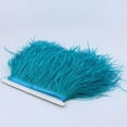 thumbnail image 2 of facefd 1 Yard Dyed Ostrich Feather Fringe Trim Ribbon Embellishment Peacock blue, 2 of 5