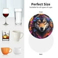 thumbnail image 6 of Kdxio Colorful Wolf Head Funny Coasters,4 Pcs Leather Coasters,Housewarming Gifts,Protect Furniture from Water Marks Scratch and Damage, 6 of 6