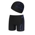 thumbnail image 2 of Japceit Men's Leisure Hot Spring Beach Shorts Boxer Shorts Swimming Trunks + Swimming Cap, 2 of 5