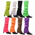 thumbnail image 4 of ITFABS Women Leg Warmers, Solid Color/Rainbow Stretch Knitted High Socks, 4 of 8