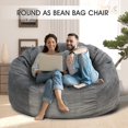 thumbnail image 5 of HABUTWAY Bean Bag Chairs, Variable Shape from Bean Bag to Bed, Convertible Bean Bag Chair for Home, Bedroom, Living Room Grey,King, 5 of 6
