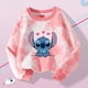 thumbnail image 2 of Sudaderas de Disney Stitch para niños, suéteres de manga larga con efecto tie-dye a la moda para niñas, ropa de otoño e invierno con dibujos animados para niños, regalos de cumpleaños, 2 of 5