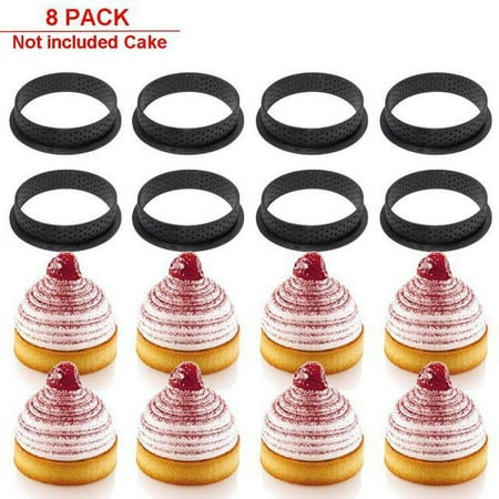 

8PCS Cake Mold Perforated Cutter Round-Shape Mousse Circle Ring Tart Decorating