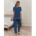 thumbnail image 3 of Ekouaer Pajama Sets for Women Short Sleeve Pjs Sets 2 Piece Loungewear Sleepwear with Long Joggers Pants, 3 of 6