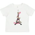 thumbnail image 3 of Inktastic Eiffel Tower in Paris with Flowers and Pink Banner Boys or Girls Toddler T-Shirt, 3 of 5