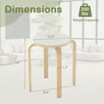 thumbnail image 3 of Costway Set of 4 18" Stacking Stool Round Dining Chair Backless Wood Home Decor White, 3 of 9