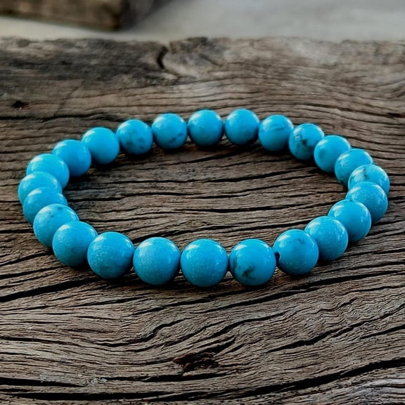 Turquoise Beaded Bracelet : Soothing, Balancing Energy 8mm Natural Stone Bracelet