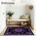 thumbnail image 3 of ODIKA 5'x7' Machine Washable Non-Slip Area Rug, Medallion with Intricate Symmetrical Lotus Motifs High Traffic Rug, Black, 551244, 3 of 7