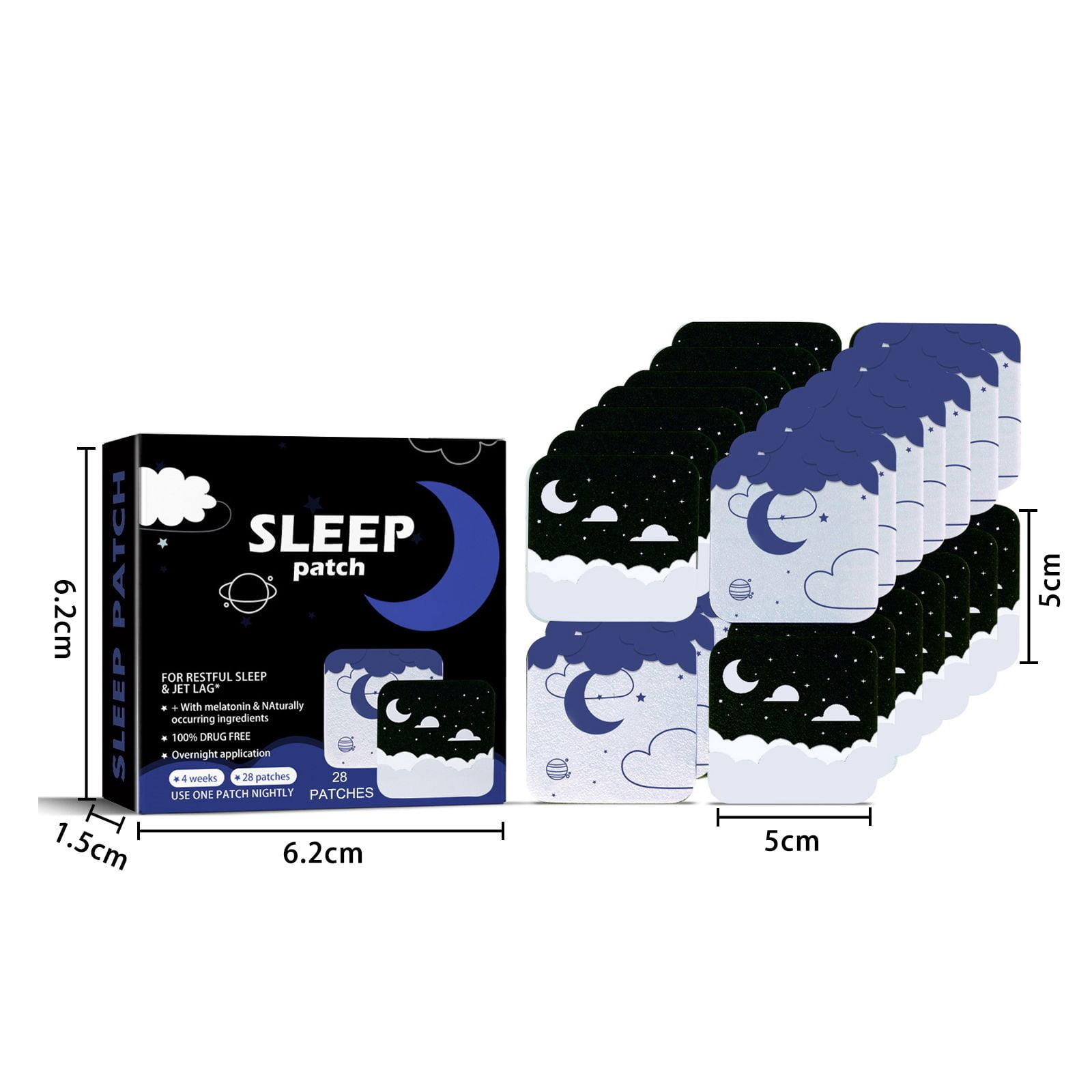 Alvantor Sleep Patches Lavender Chamomile Night Relaxation Restorative Sleep Aid for Travel Home Use, 28pcs