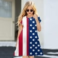 thumbnail image 2 of Wxirdiow Toddler Girls Holiday Dresses Toddler Girls Dress 4th of July Straps Dresses American Flag Stars Striped Sundress Independence Day Patriotic Outfits Dark Blue Size,5-6 Years, 2 of 5