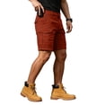 thumbnail image 2 of GrmtClth Men Stretch Quick Dry Multi Pocket Cargo Shorts Large Storage Side Pockets Button Waist Outdoor Gardening Work Pants Red XL, 2 of 10
