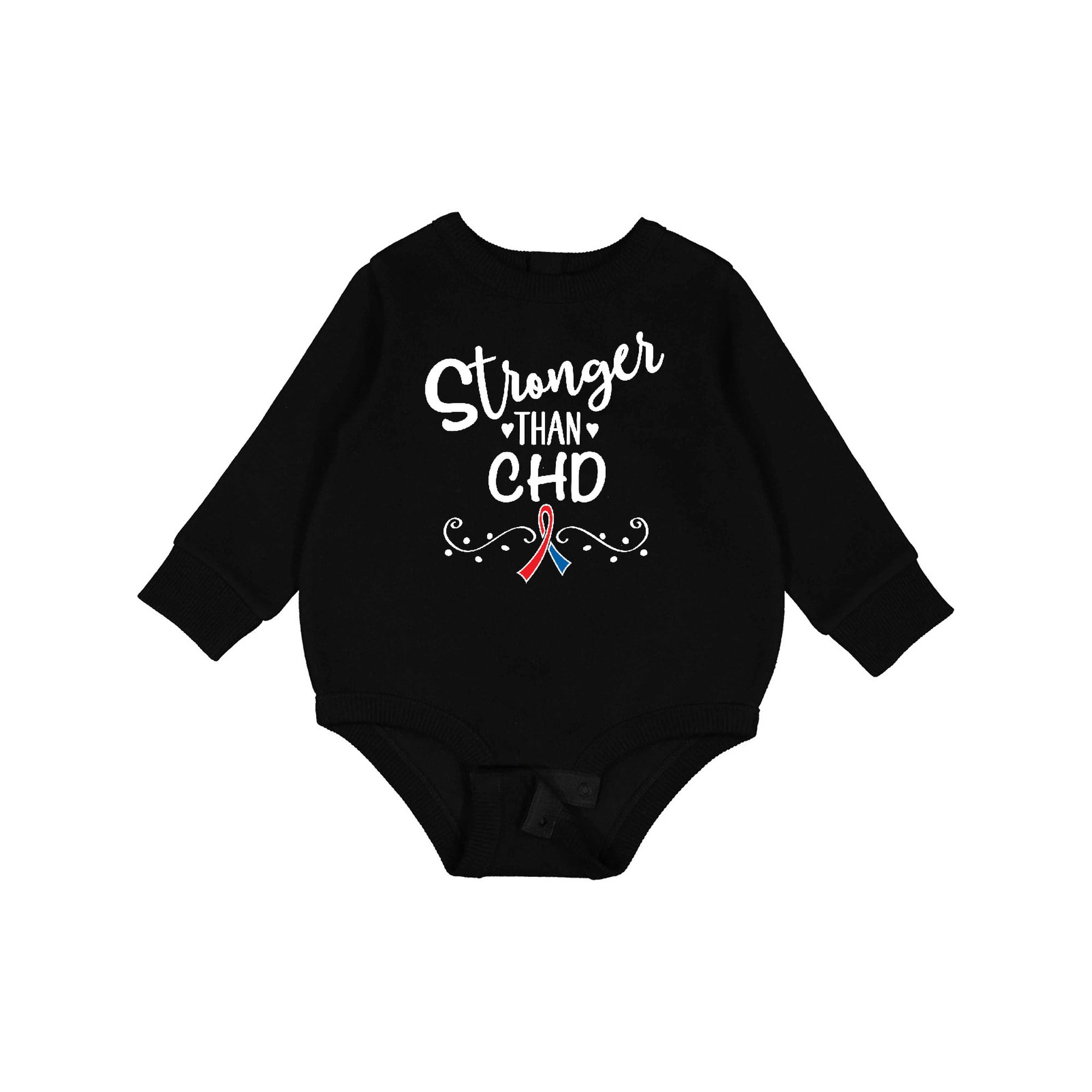 Inktastic Chd Awareness Ribbon Support Baby Fleece Bodysuit