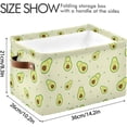 thumbnail image 4 of FREEAMG Funny Cartoon Cute Avocado Storage Basket, Durable Canvas Organizer With Handles Large Collapsible Storage Bins Boxes for Home Office - 1 Pack, 4 of 7