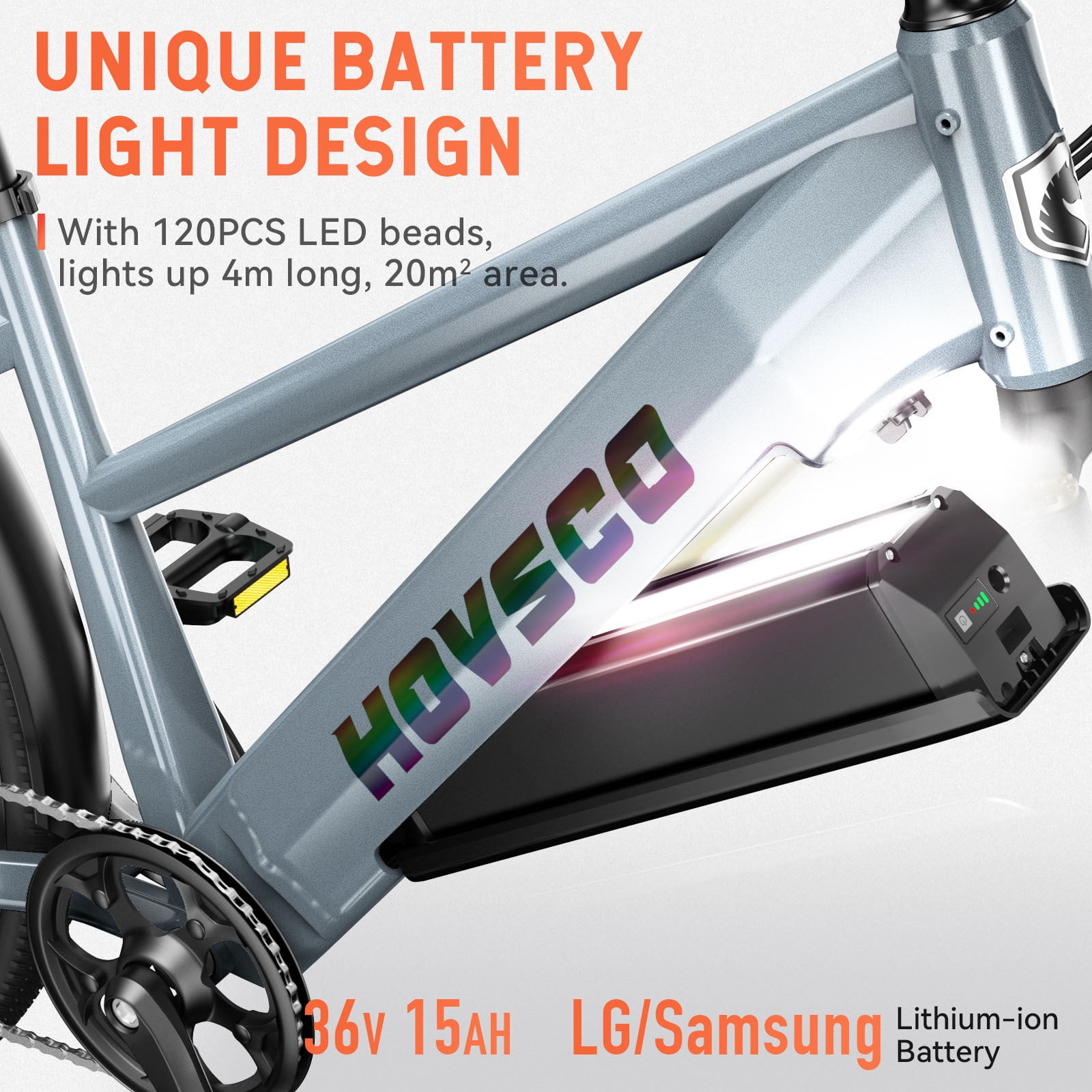 HOVSCO Electric Bike, Peak 750W, 27.5" Step-Thru Cruiser E Mountain Bike For Adults, 48V/15AH UL2849, APP Control