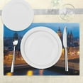 thumbnail image 3 of Ambesonne City Place Mats Set of 4, Amsterdam Famous Travel, Standard Size, Blue Marigold Tan, 3 of 6