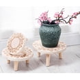 thumbnail image 3 of Mini tabouret en bois - Support rond décoratif pour pot de fleurs - pour intérieur ou extérieur - Décoration rustique de jardin (petit), 3 of 5