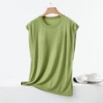thumbnail image 4 of WRFWUL Womens 2 Pack Cap Sleeve Tank Tops with Built in Bra Casual Crew Neck T-Shirts Summer Basic Padded Yoga Athletic Shelf Bra Tops, 4 of 4