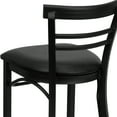 thumbnail image 6 of Flash Furniture HERCULES Series Black Two-Slat Ladder Back Metal Restaurant Barstool - Black Vinyl Seat, 6 of 11