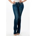 thumbnail image 2 of Grace in LA Women's Cross Floral Embroidered Pocket Bootcut Stretch Jeans (25, Dark Blue), 2 of 3