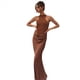 thumbnail image 3 of Vestido de Verano para Mujer, Elegante, Sin Mangas, con Cuello Halter y Ajustado. Color Café L, 3 of 10