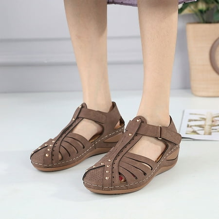 

GiliGiliso Sandals Women s Sandals With Arch Support Summer Fashion Casual Comfortable Hollowed Out Wedge Sandals Sales