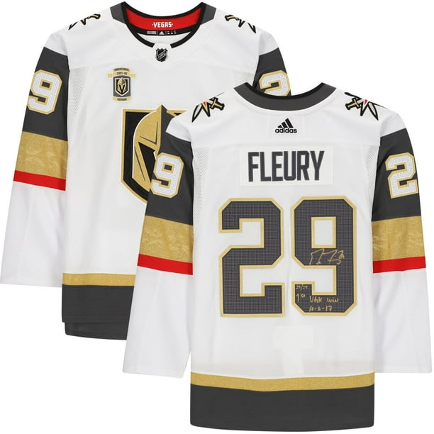 كوب ورق Adidas Vegas Golden Knights #29 Marc-Andre Fleury White Road Authentic Stitched Youth NHL Jersey مكعب