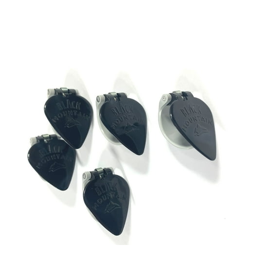 Black Mountain Thumb Pick - Five Picks - Spring Fit Medium Thumb Flat Pick Combo