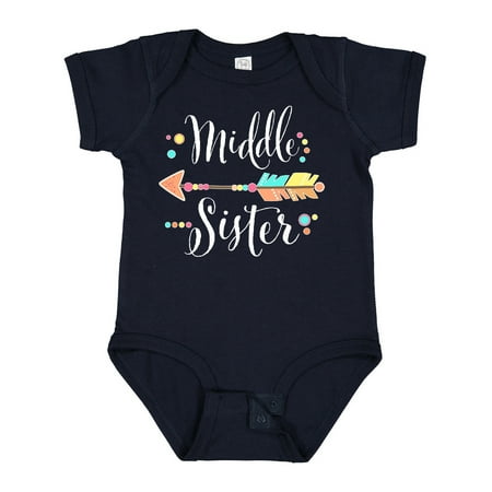

Inktastic Middle Sister- Dots and Arrow Gift Baby Girl Bodysuit