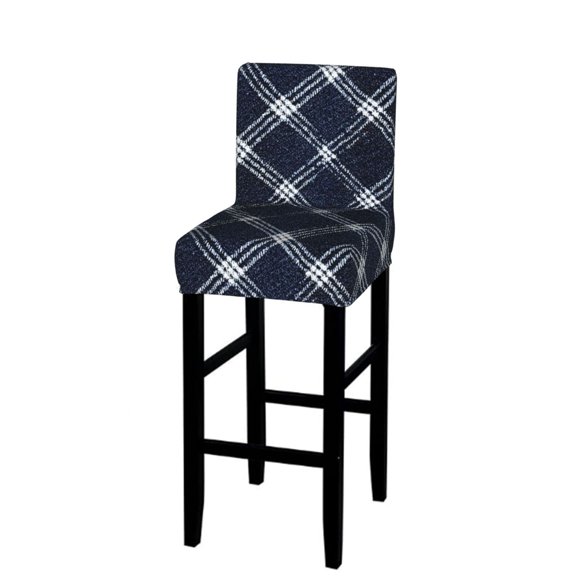 One Piece Bar Chair Stool Cover Is Soft And Comfortable Wrinkle Resistant Wear And Tear Resistant Stitched In Elastic Hem For Daily Use Argyle Plaid Blue_1