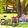 thumbnail image 3 of Meghna Kids Tricycle Foldable Front Wood Cargo Bike Ride On for 6-12 Years Old with Training Wheels Yellow, 3 of 7