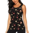 thumbnail image 3 of Goofa Red White Flowers Printed Womens Workout Tops for Women Sleeveless Yoga Shirts Athletic Running Tank Tops Sleeveless Gym Clothes Workout Apparel-X-Large, 3 of 9