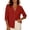 Red, variant on Edvintorg Womens Button Down Shirt Cotton Lightweight 3/4 Sleeve V Neck Casual Loose Top Womens Clothing Orange S