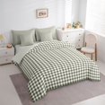 thumbnail image 3 of Homewish Geometric Plaid 7 Pieces Bedding Comforter Set,Modern Minimalist Checkerboard Full Bedding Set,Brown Gray White Fitted Sheet Flat Sheet For Teens,Ultra Soft Home Decor Reversible, 3 of 8