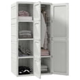 thumbnail image 1 of HOMCOM Portable Wardrobe Closet with Cube Compartments Hanging Rod Doors, 1 of 10